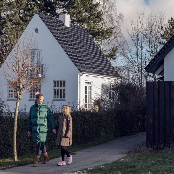 Ullustrativt billede af et hvidt hus