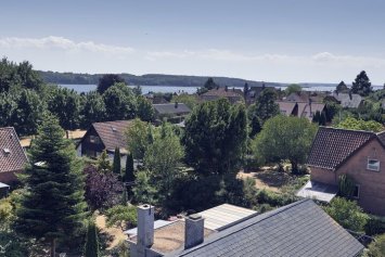 Illustrativt billede af et luftfoto med hustage