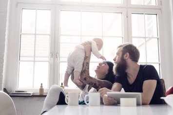 Familie med baby