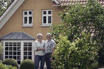 Illustrativt billede af et gult hus